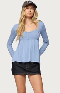 Edikted Lilla Henley Babydoll Top