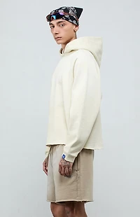 A.R.C. Light Gray Vintage Wash Heavyweight Raglan Cutoff Oversized Fleece Hoodie