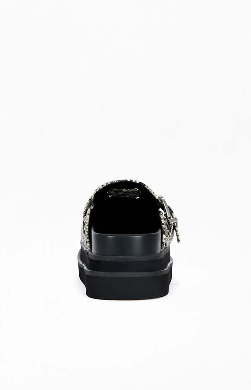 AZALEA WANG Women's Billie Snake Flatform Mules