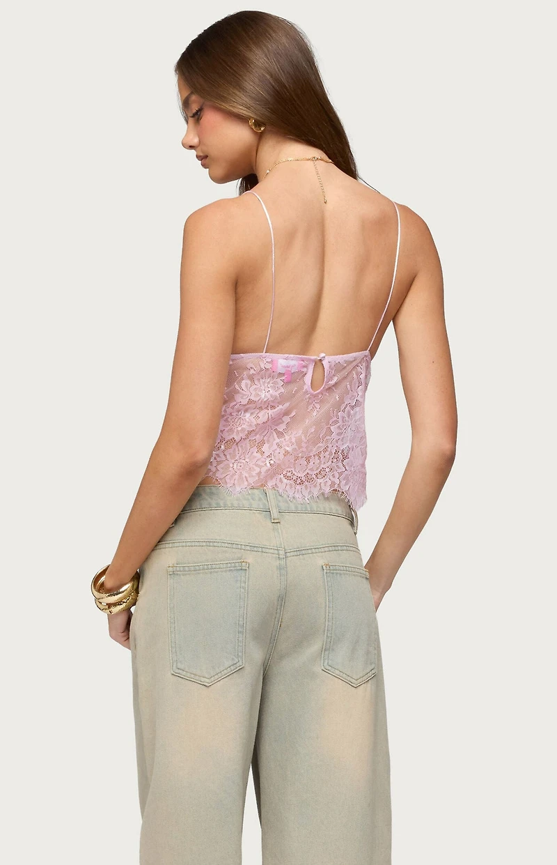 Edikted Ottilie Lace & Satin Top