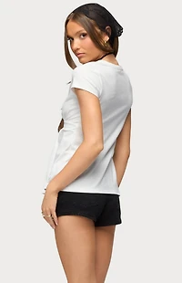 Edikted Ilana V Neck Babydoll Top