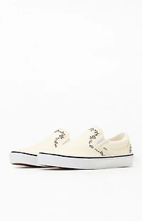 Vans Rose & Thorn Embroidered Classic Slip-On Shoes