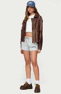 Edikted Ardella Oversized Faux Leather Jacket