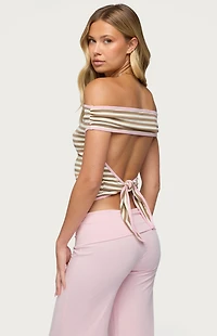 Edikted Zory Striped Off-The-Shoulder Top