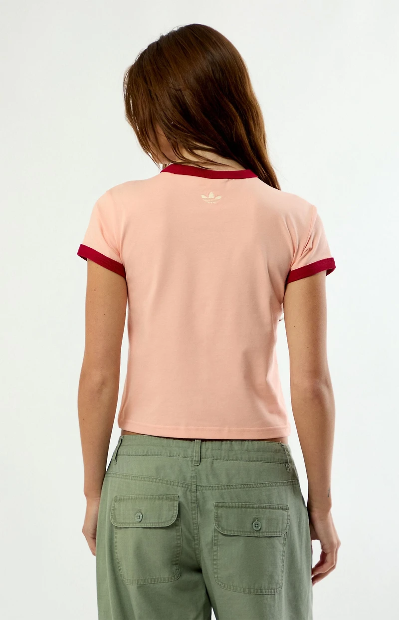 adidas Pink 3 Graphic Baby Ringer T-Shirt