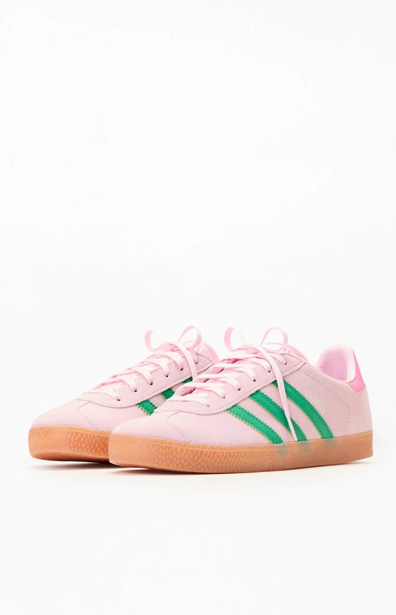 adidas Kids Pink & Green Gazelle Shoes