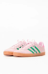 adidas Kids Pink & Green Gazelle Shoes