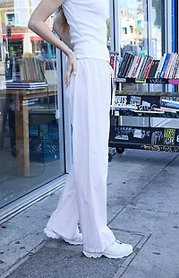 John Galt Pink Striped Anastasia Baggy Pants