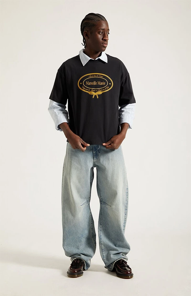 Pacsun Mason Baggy Barrel Jeans Light Blue