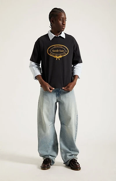 Pacsun Mason Baggy Barrel Jeans Light Blue