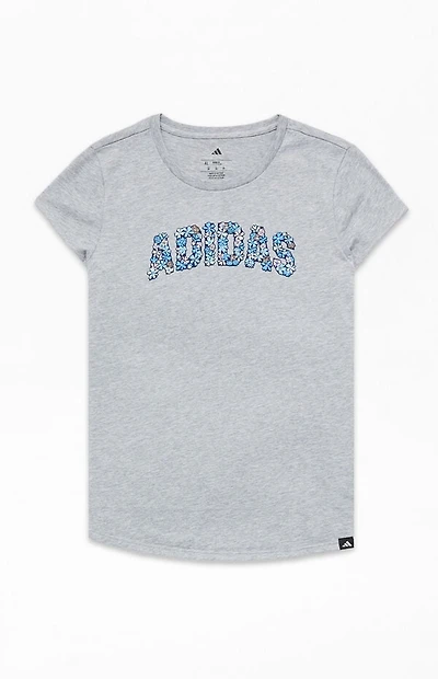 adidas Kids Essential Heather Gray Floral T-Shirt