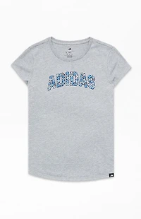 adidas Kids Essential Heather Gray Floral T-Shirt