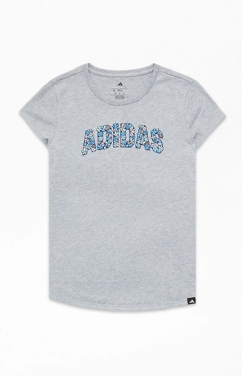 adidas Kids Essential Heather Gray Floral T-Shirt