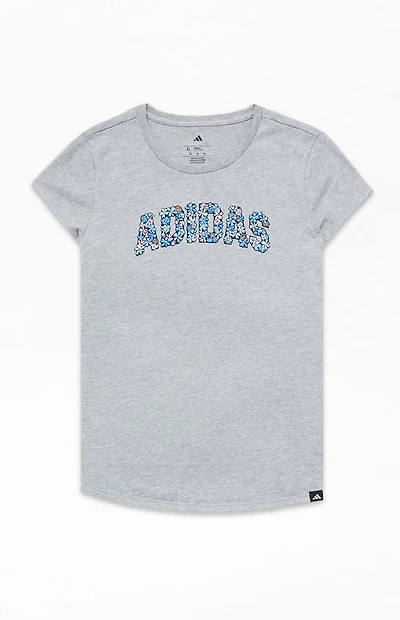 adidas Kids Essential Heather Gray Floral T-Shirt