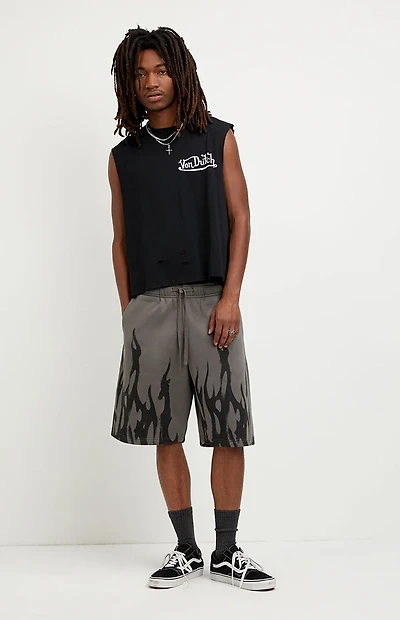 Pacsun Flame Fleece Baggy Sweat Shorts