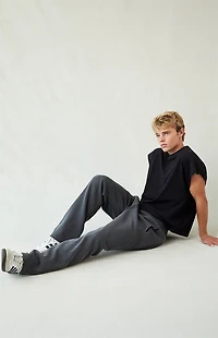Pacsun Washed Black Straight Leg Sweatpants