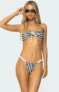 Edikted Dini Striped Bandeau Bikini Top