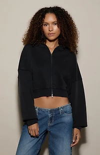 Pacsun Ultra Soft Fleece Cropped Zip Up Hoodie