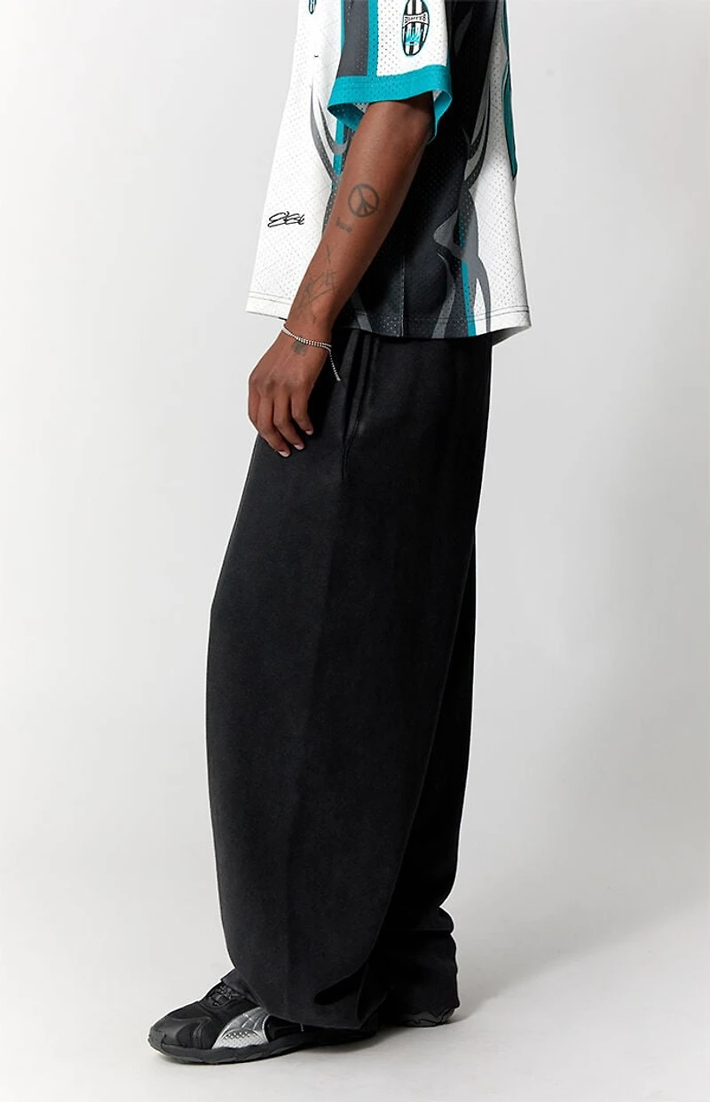 Pacsun Washed Black Fleece Extreme Baggy Sweatpants