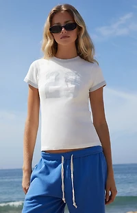 John Galt Light Blue Hailie 23 Ringer T-Shirt