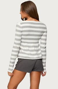 Edikted Lockie Striped Knit Babydoll Top