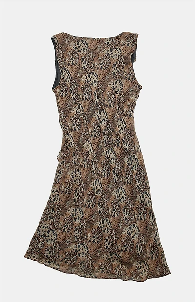 PS VINTAGE '90s Leopard Midi V-Neck Dress