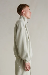 Fear of God ESSENTIALS Heather Stone & Cloud White Modern Fleece Track Jacket