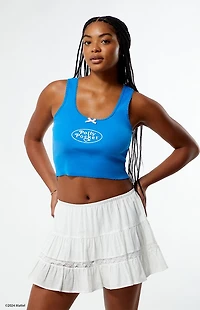 Polly Pocket Blue Lace Trim Tank Top