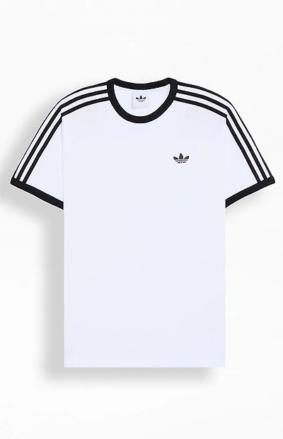 adidas White Three Stripe T-Shirt