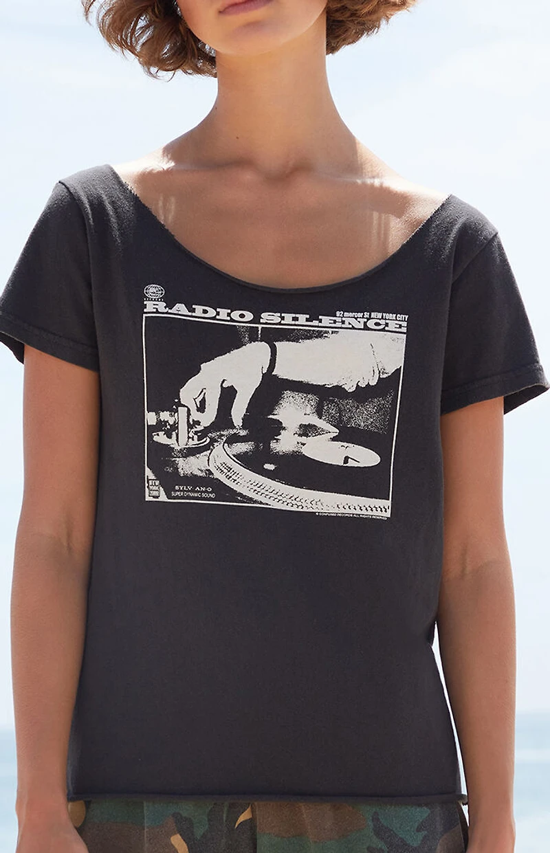 John Galt Black Robyn Radio Silence Short Sleeve Off-The-Shoulder Top