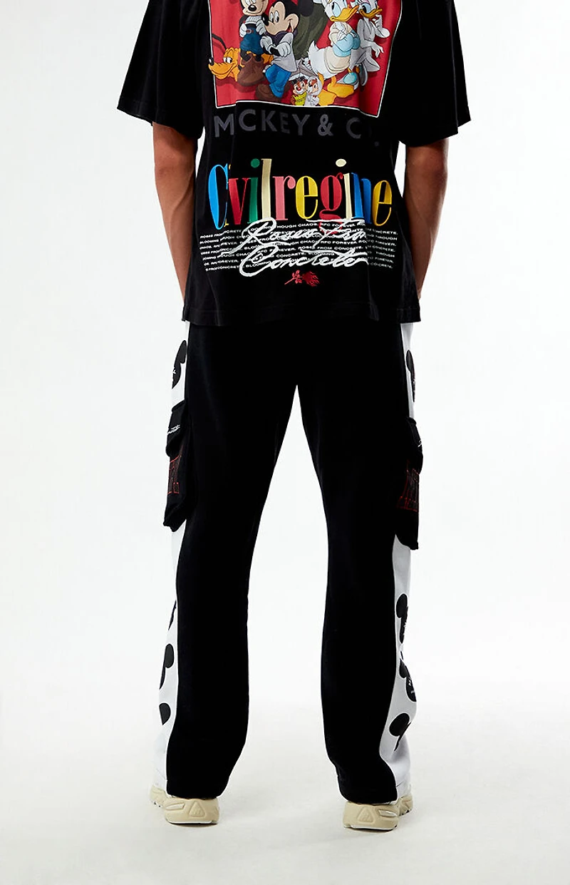 Civil x Mickey Mouse Wide Leg Cargo Sweatpants