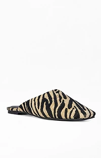 AZALEA WANG Women's Raphel Zebra Leather Flats