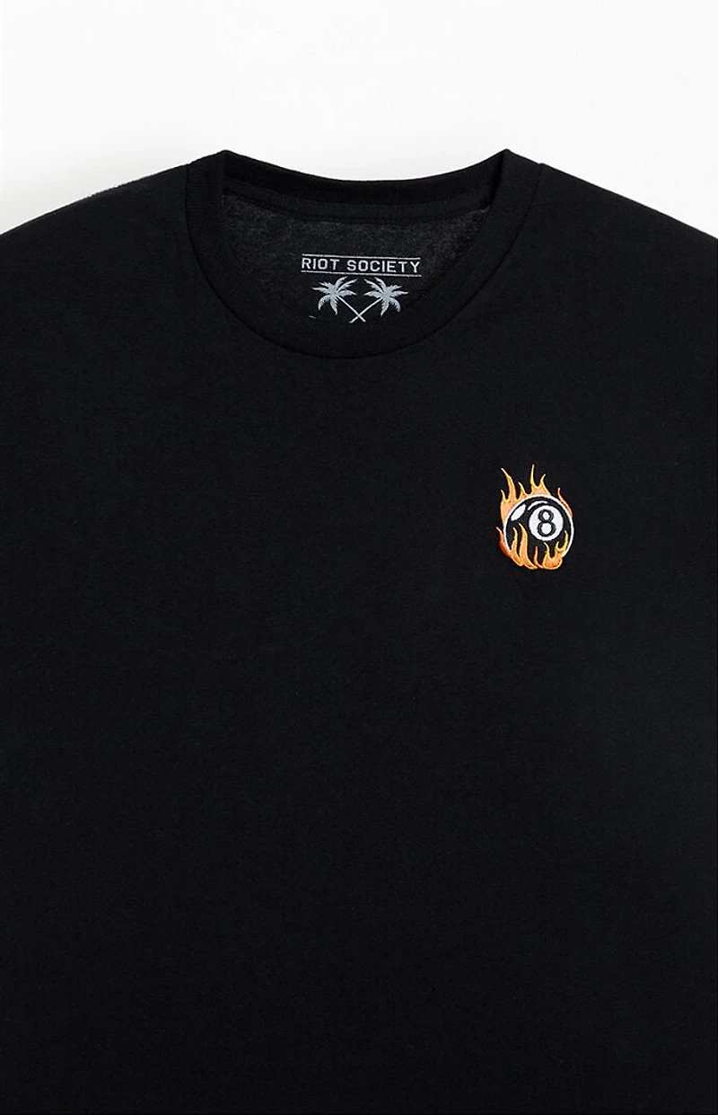 Riot Society Flame 8 Ball Embroidered T-Shirt