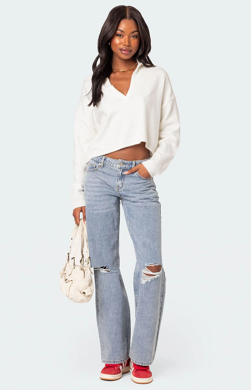 Edikted Marcie Oversized Cropped Sweater