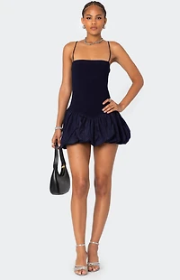 Edikted Ribbed Bubble Skirt Mini Dress