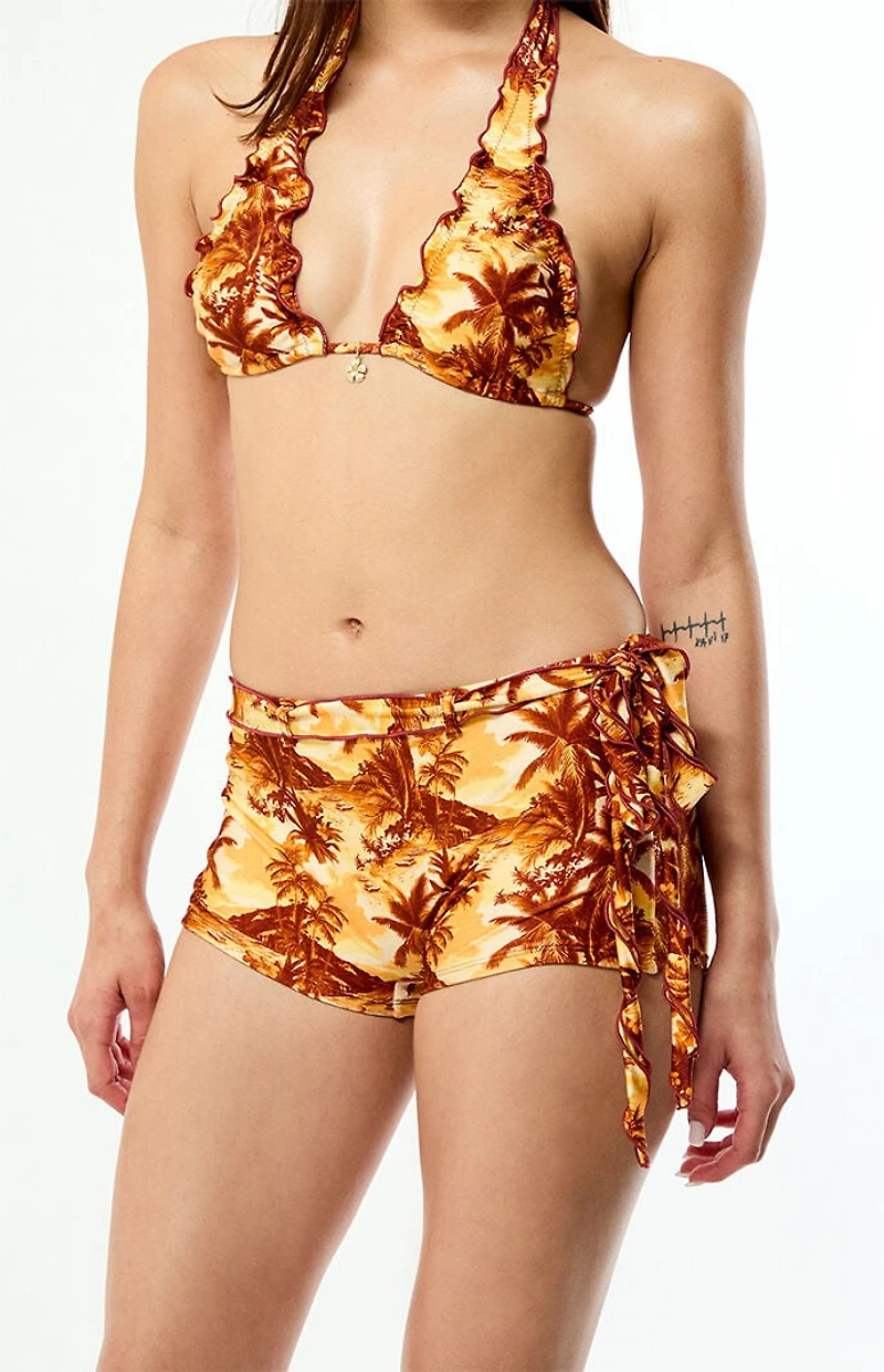 Kulani Kinis Tropical Lettuce-Edge Swim Shorts