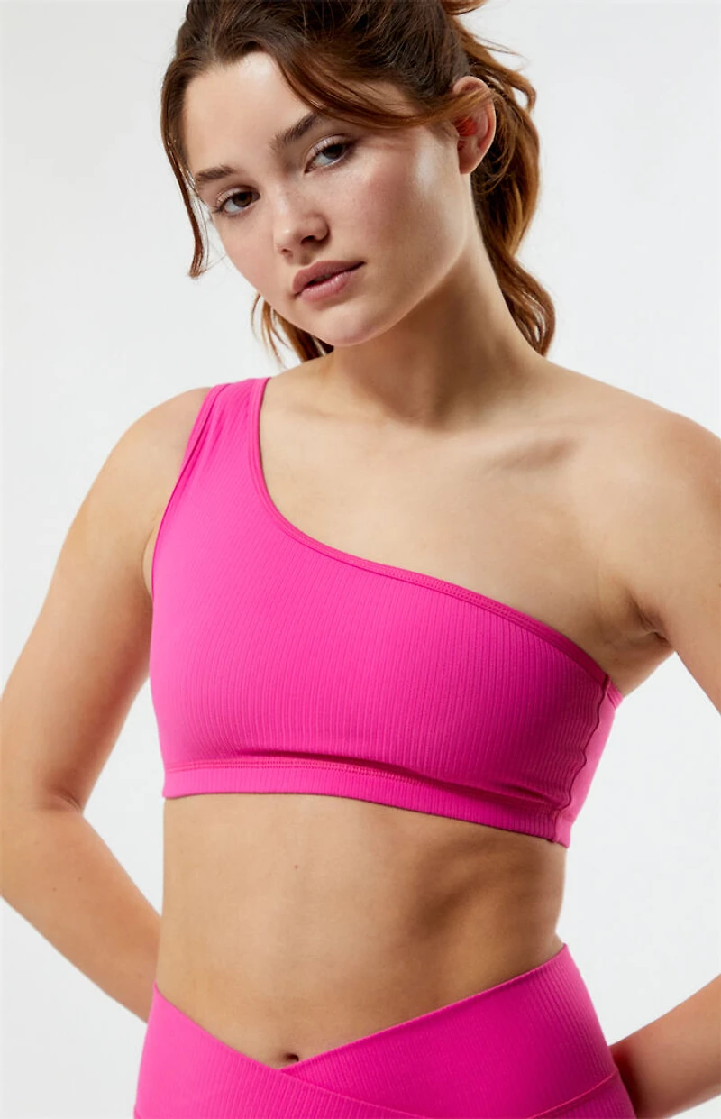PAC 1980 Active Bold Ribbed One Shoulder Top