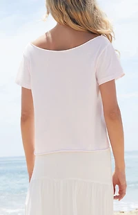 John Galt Pink Robyn 44 Short Sleeve Off-The-Shoulder Top