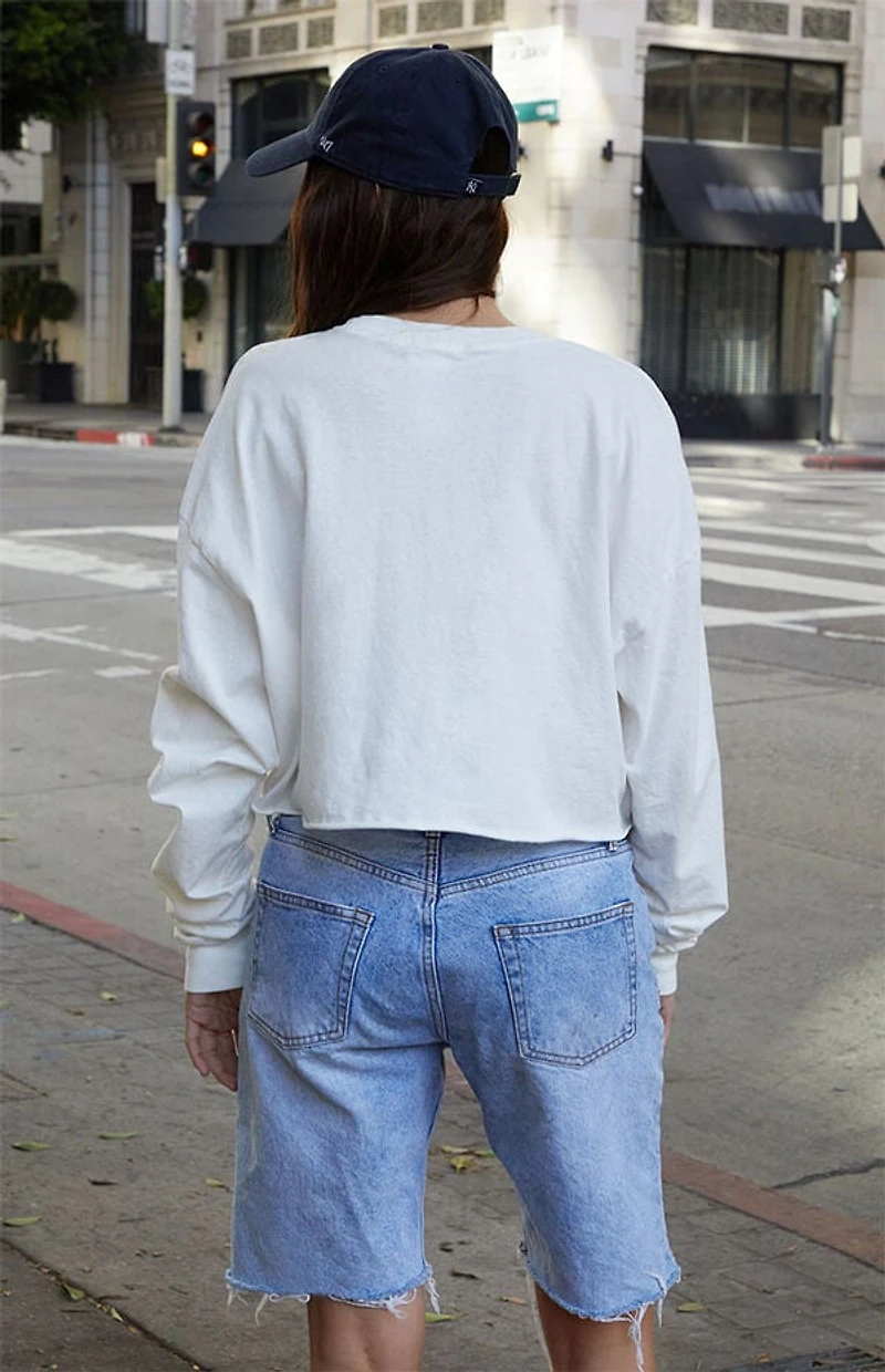 John Galt White Camilla Long Sleeve Cropped T-Shirt