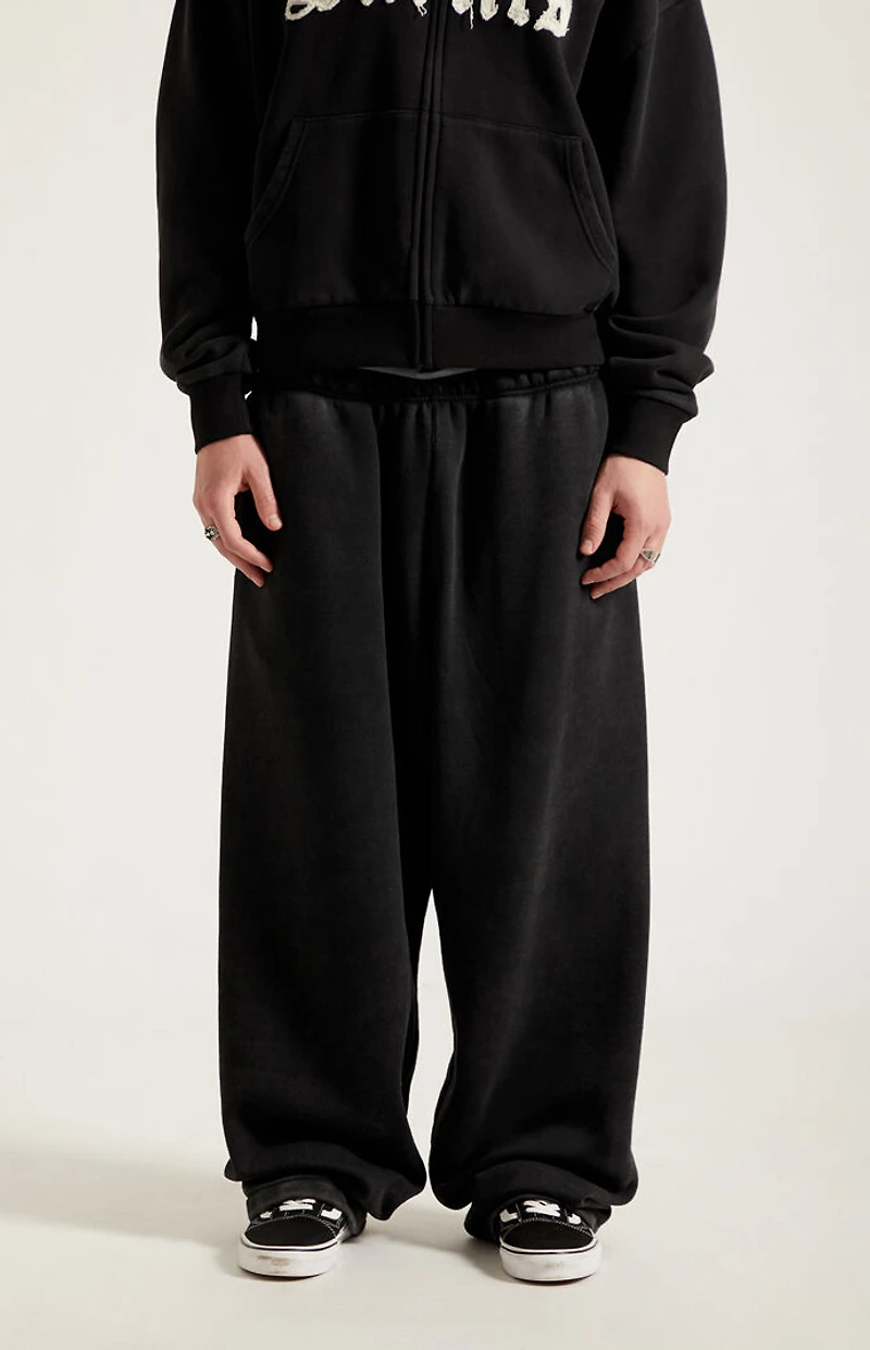 Pacsun Washed Black Fleece Extreme Baggy Sweatpants