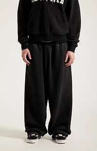 Pacsun Washed Black Fleece Extreme Baggy Sweatpants