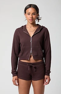 PAC 1980 Active Aspen Waffle Knit Zip Up Hoodie