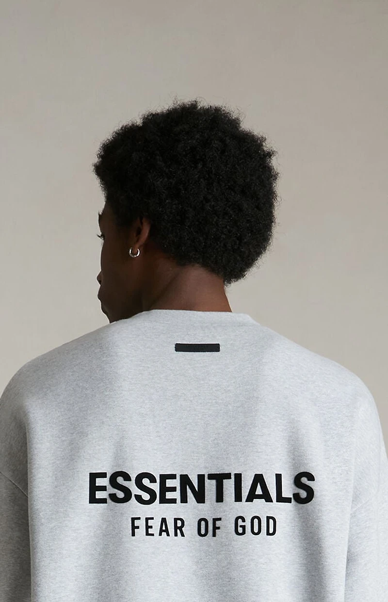 Fear of God ESSENTIALS Light Heather Grey Fleece Crew Neck Sweatshirt