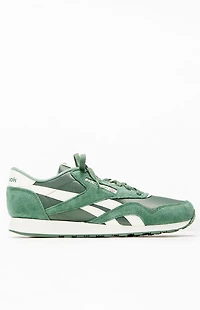Reebok Green Classic Nylon Vintage Suede Shoes