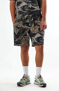Pacsun Brown Camo Fleece Volley Sweat Shorts