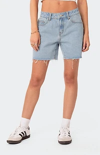 Edikted Tomboy Low Rise Denim Shorts