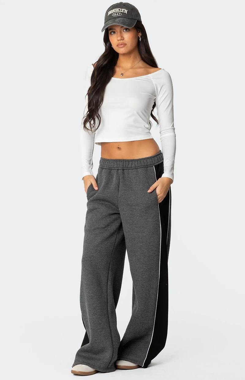 Edikted Contrast Panel Sweatpants