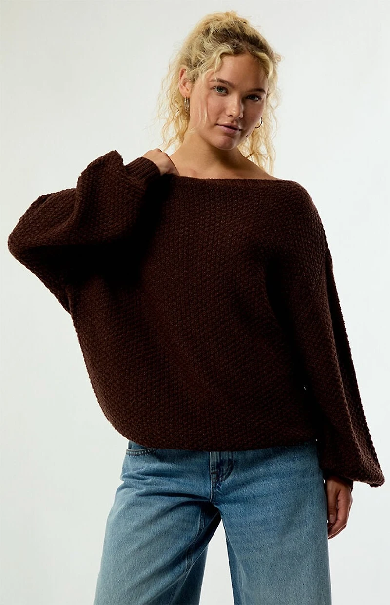 Your Favorite Wren Off-The-Shoulder Sweater