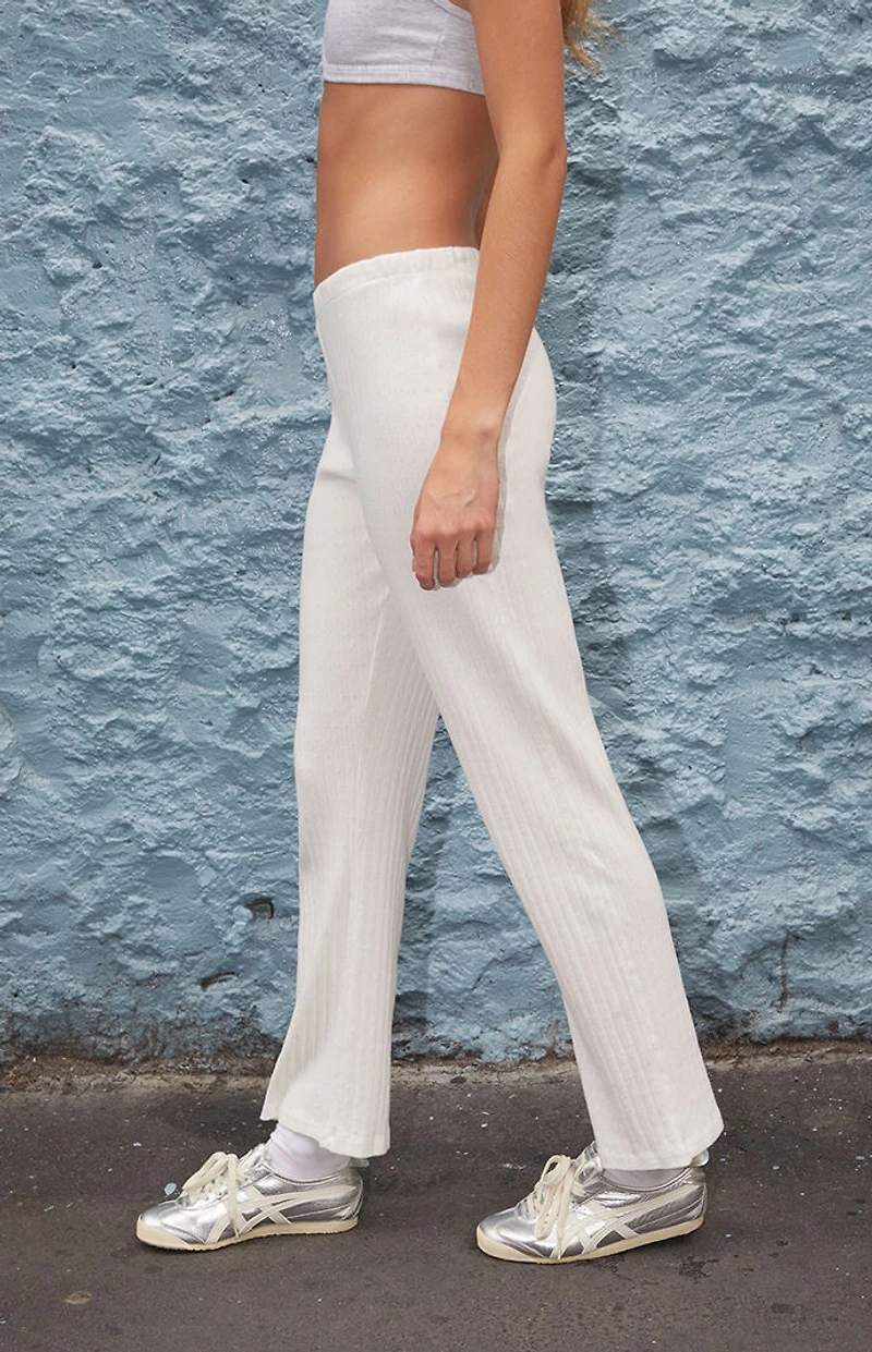 John Galt White Keira Pointelle Pajama Pants