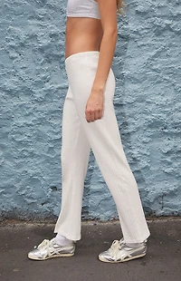 John Galt White Keira Pointelle Pajama Pants
